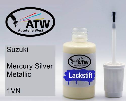 Suzuki, Mercury Silver Metallic, 1VN: 20ml Lackstift, von ATW Autoteile West.